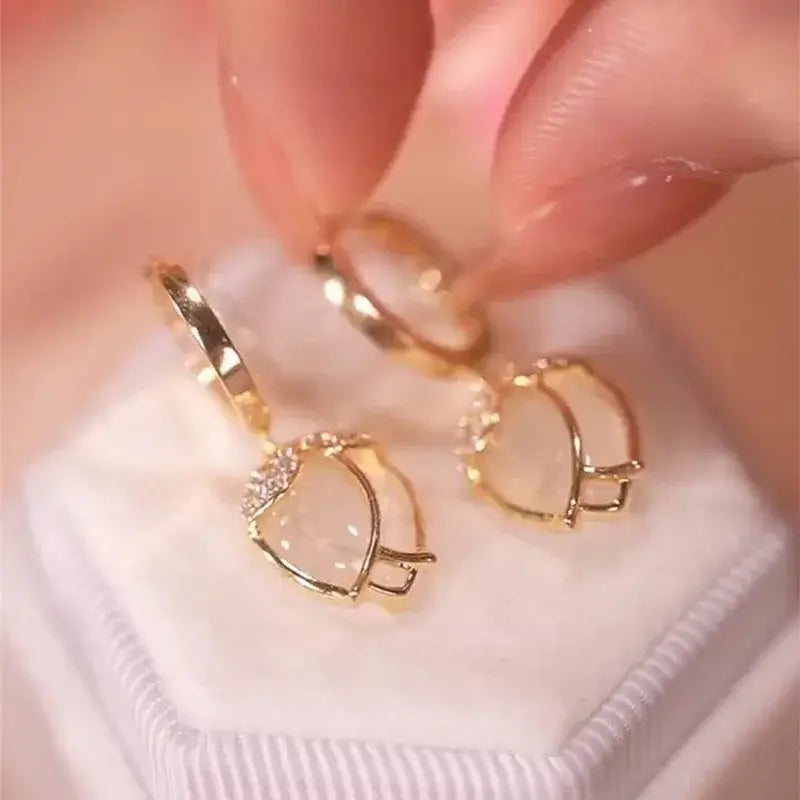 Blush Petal Glow Drop Earrings
