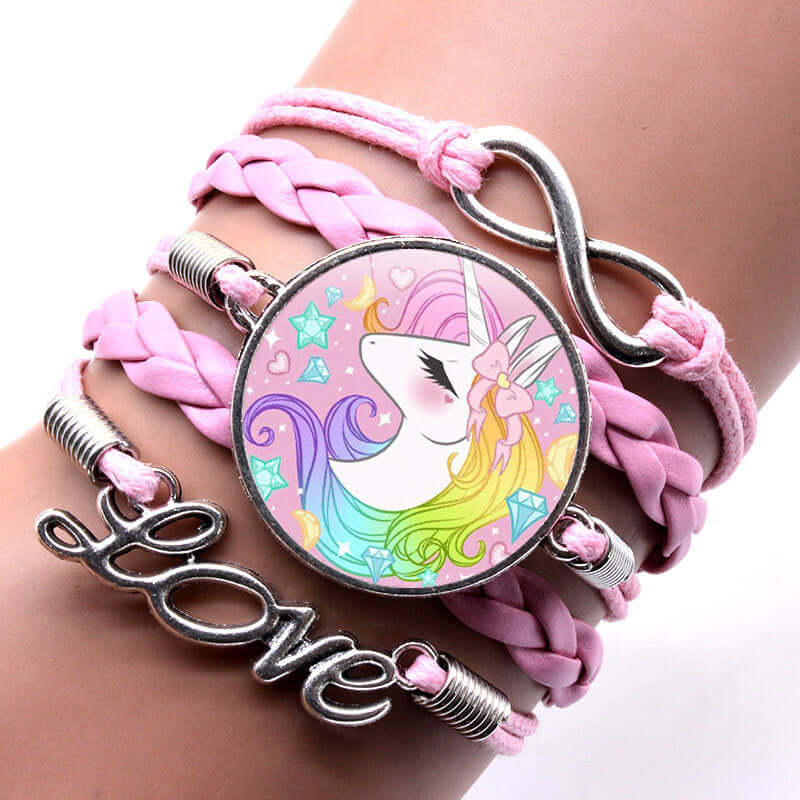 Unicorn Dreams Charm Bracelet (Blue/Black/Pink/Purple)