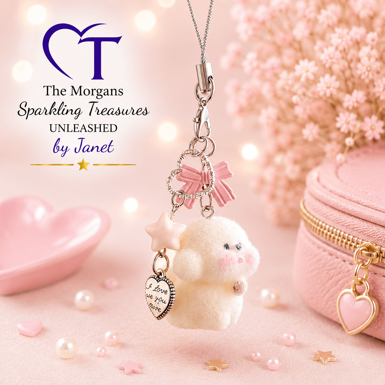 Sweetheart Fluffy Puppy Dog Charm Collection Accessories,Animal Lovers,Cirtters,Gift Ideas,Gifts,KeyChain,Puppy Dog,UNLEASHED COLLECTION