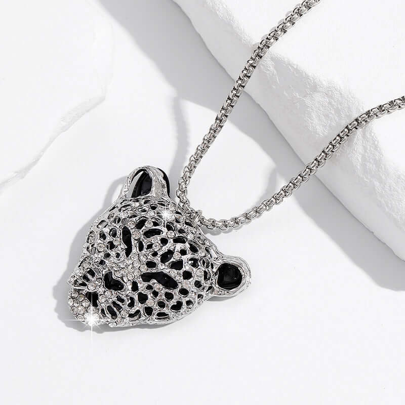 Midnight Majesty Leopard Necklace Silver or Gold