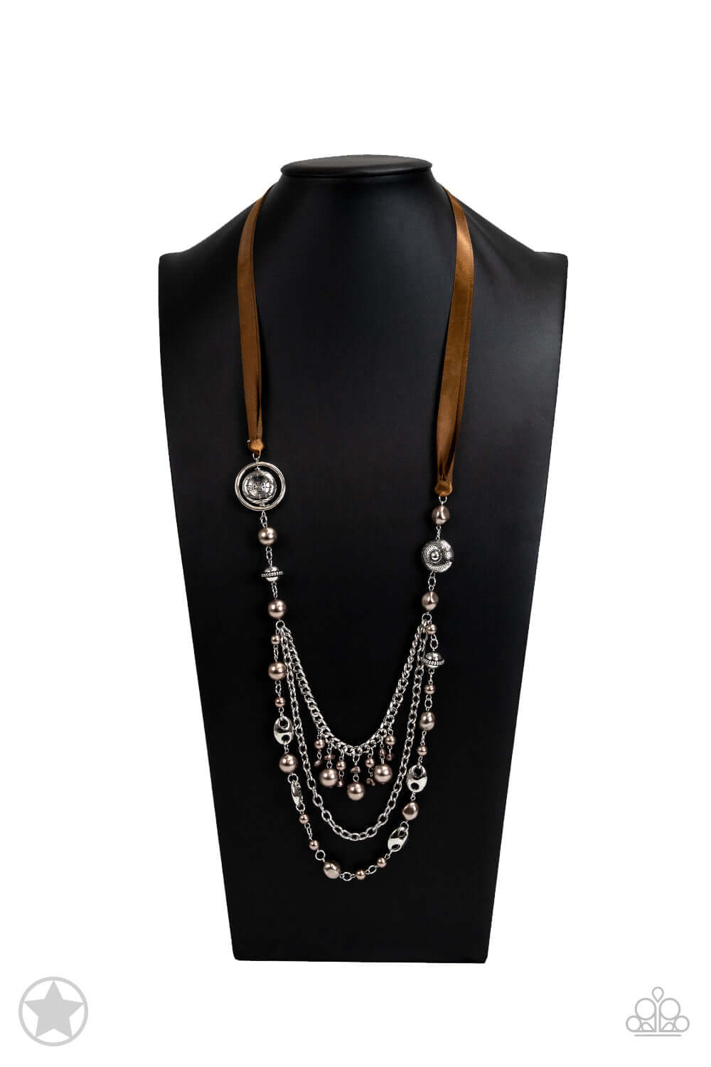 All The Trimmings - Brown- Paparazzi Accessories Necklace $5 Jewelry with Janet Morgan Necklaces