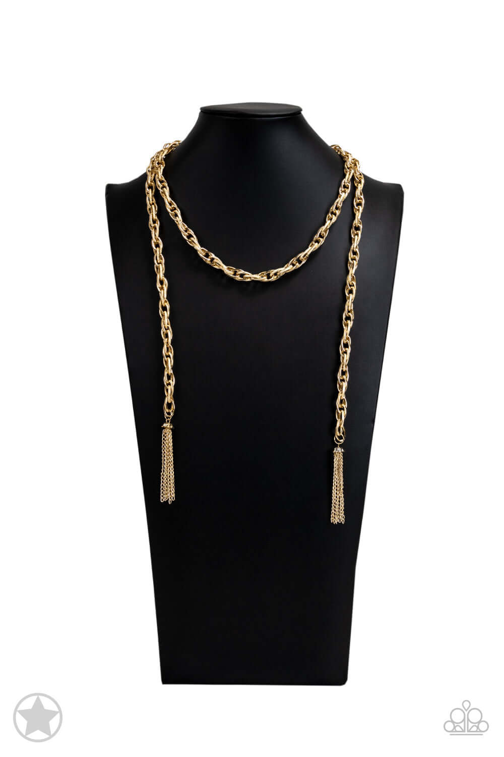 SCARFed for Attention - Gold Paparazzi Accessories Necklace $5 Jewelry with Janet Morgan Necklaces