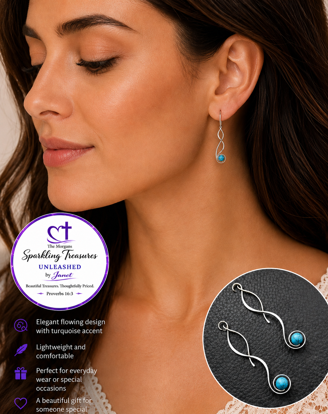 Turquoise Twist™ Spiral Drop Earrings