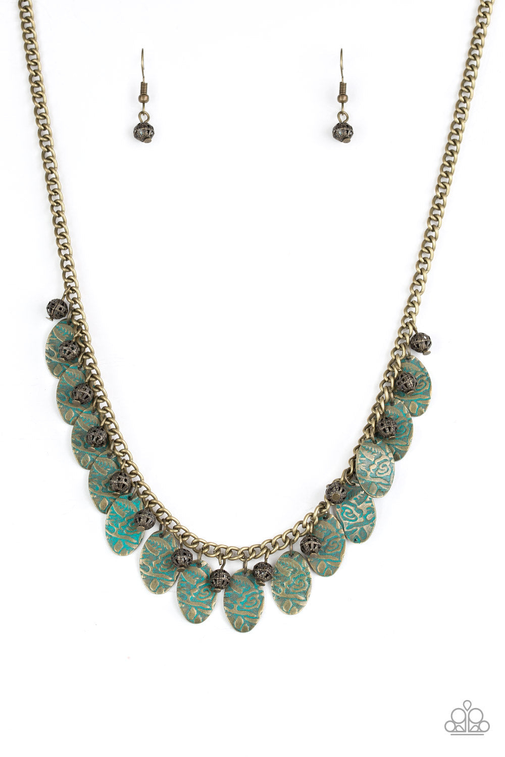 Vintage Gardens - Brass Paparazzi Accessories Necklace $5 Jewelry with Janet Morgan Necklaces