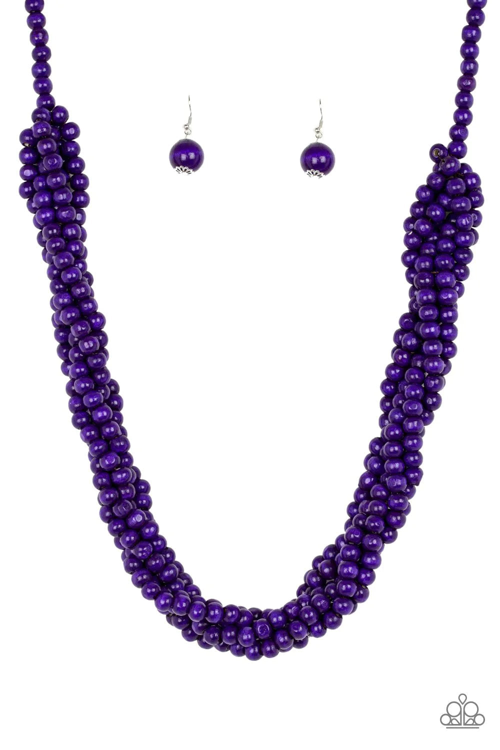 Paparazzi - Tahiti Tropic Purple Wooden Necklace $5 Jewelry with Janet Morgan Necklaces