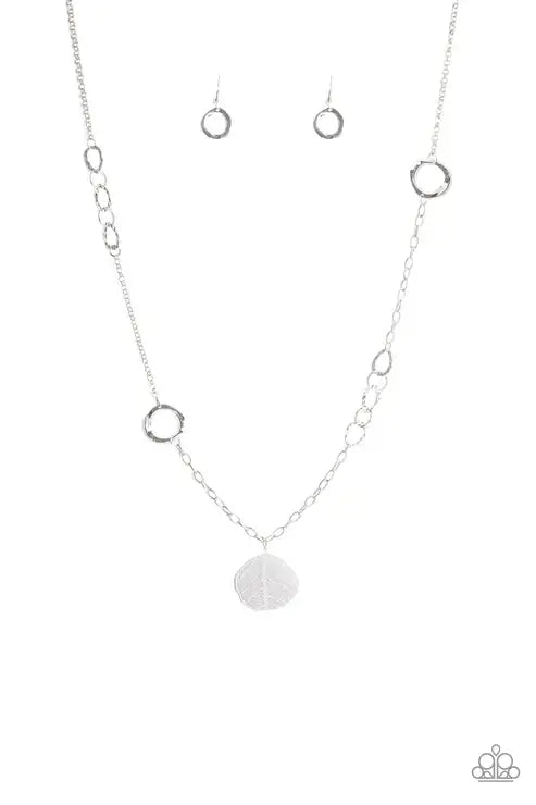 Autumn Collage - Silver Paparazzi Necklace Accessories,Long Necklace,Necklace,Silver,Silver Jewelry
