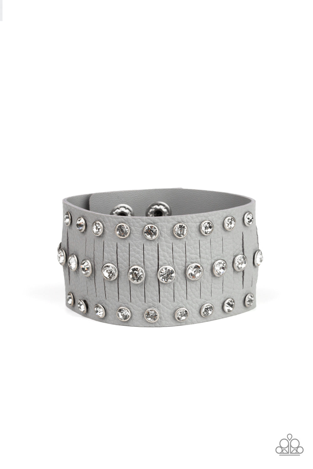 Now Taking The Stage - Silver Paparazzi Leather Wrap Bracelet $5 Jewelry with Janet Morgan Bracelets