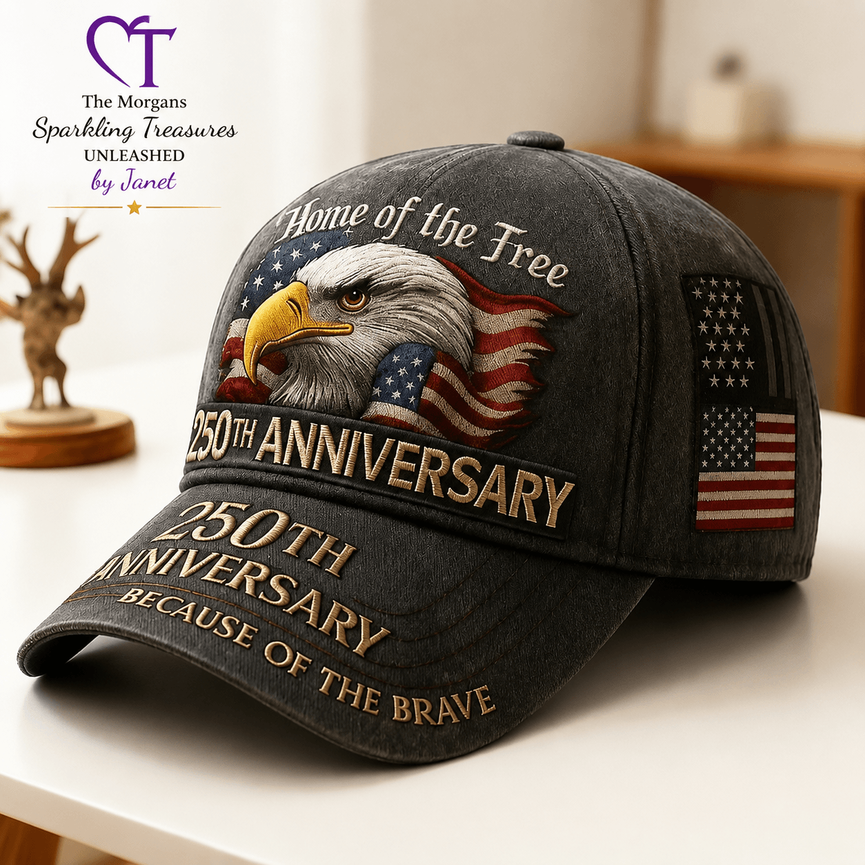 America 250th Heritage Eagle Baseball Cap Accessories,Cap,Centennial,Commemorative,Gift Ideas,Gifts,Hat,UNLEASHED COLLECTION