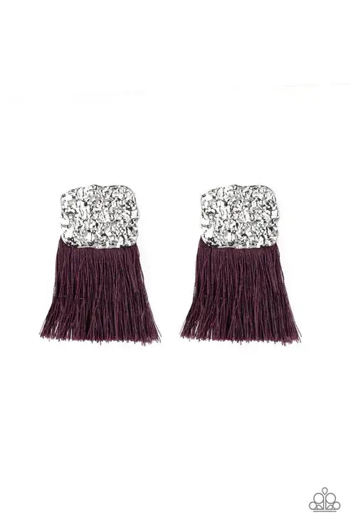 Paparazzi Plume Bloom - Purple Post Earrings $5 Jewelry with Janet Morgan Earrings