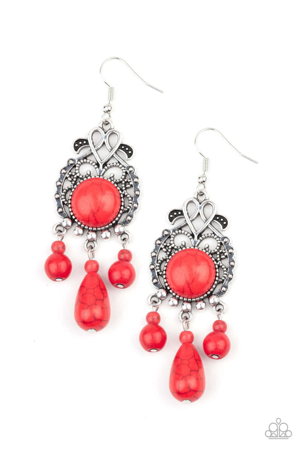 Stone Bliss - Red Paparazzi Accessories Earrings $5 Jewelry with Janet Morgan Earrings