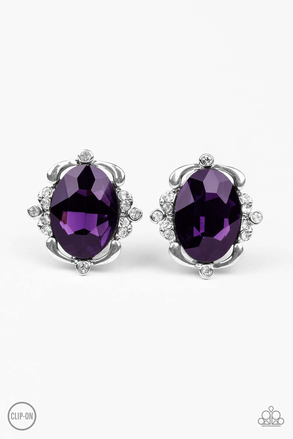 Regally Radiant - Purple Clip on earrings Paparazzi $5 Jewelry with Janet Morgan Earrings