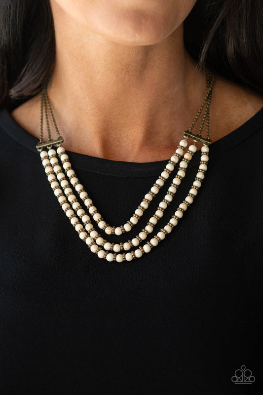 Terra Trails - White Paparazzi Accessories Necklace $5 Jewelry with Janet Morgan Necklaces