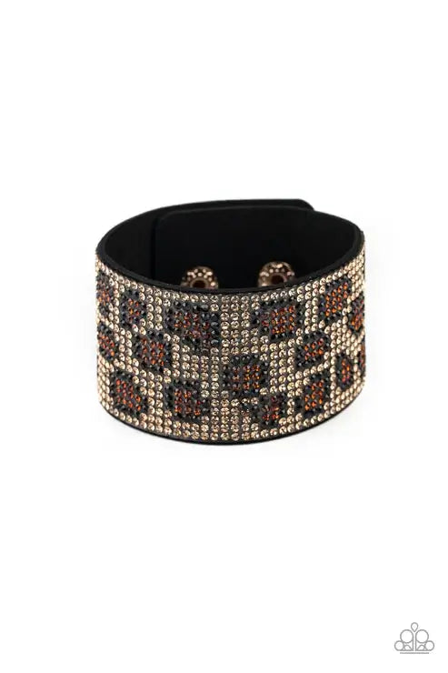 Paparazzi Cheetah Couture - Brown Bracelet Accessories,Animal Print,Bracelet,Brown,Urban,Wrap Bracelet