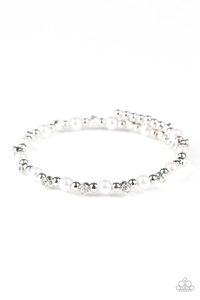 Decadently Dainty - White Bracelet - Paparazzi Accessories $5 Jewelry with Janet Morgan Bracelets