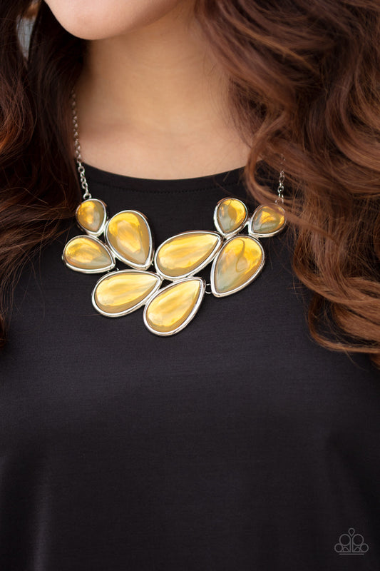 Iridescently Irresistible - Yellow Paparazzi Accessories Necklace $5 Jewelry with Janet Morgan Necklaces