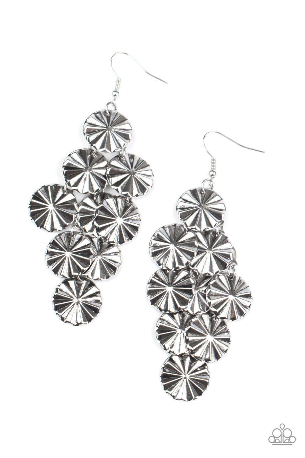 Star Spangled Shine - Silver Paparazzi Accessories Earrings $5 Jewelry with Janet Morgan Earrings