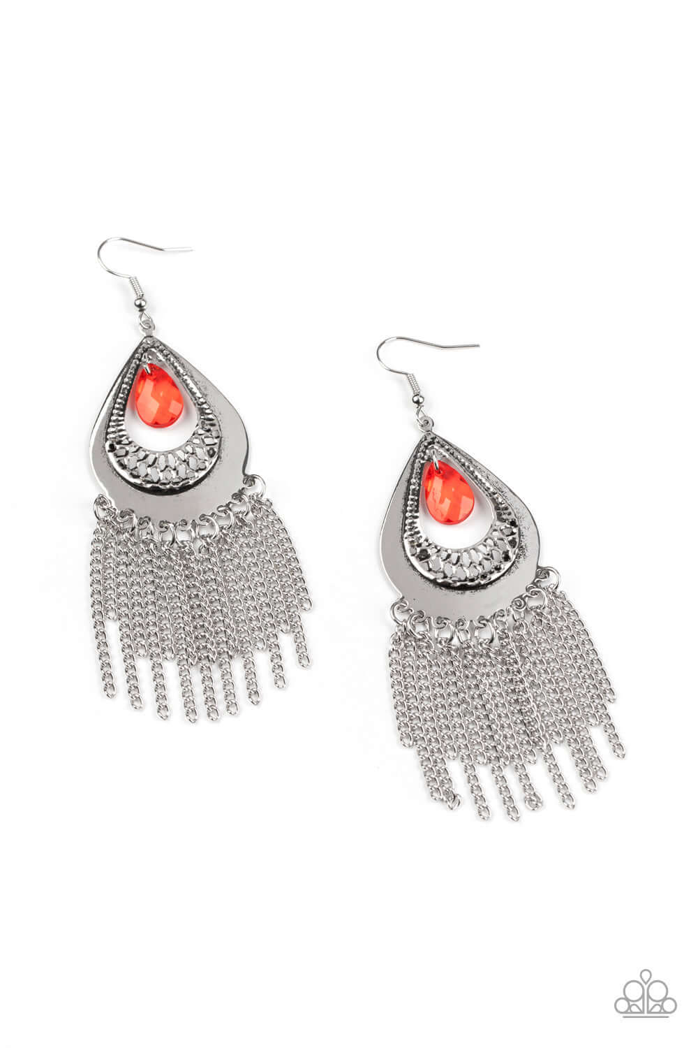 Scattered Storms - Red Paparazzi Accessories Earrings $5 Jewelry with Janet Morgan Earrings