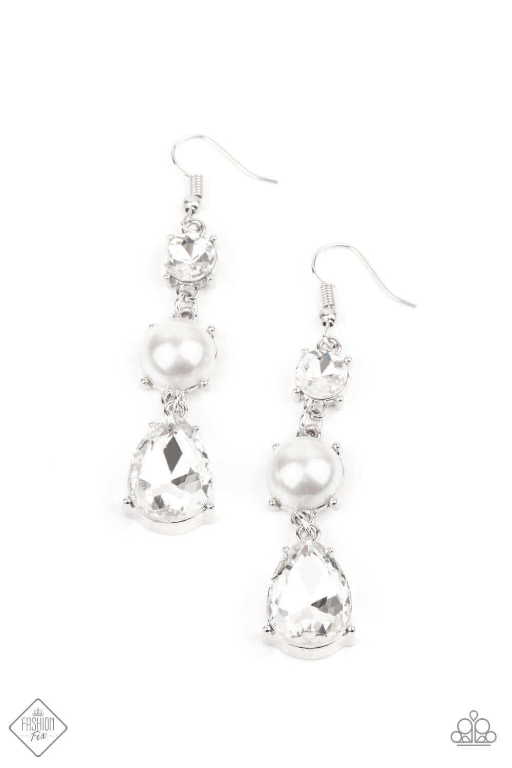 Unpredictable Shimmer - Paparazzi Accessories White Earrings $5 Jewelry with Janet Morgan Earrings