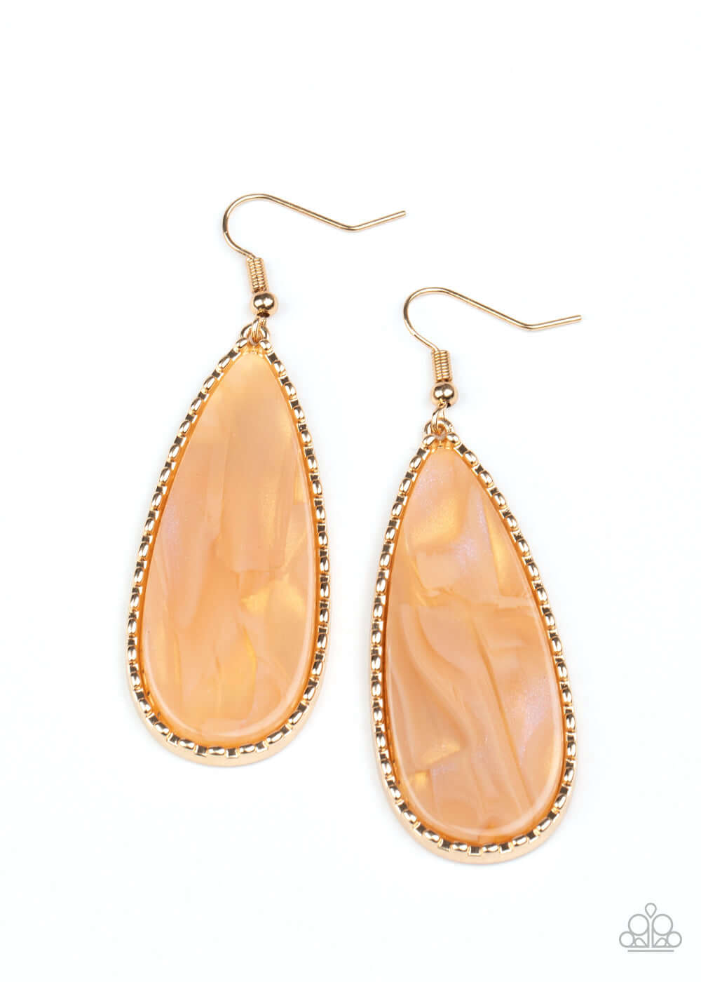Ethereal Eloquence - Gold Paparazzi Accessories Earrings $5 Jewelry with Janet Morgan Earrings
