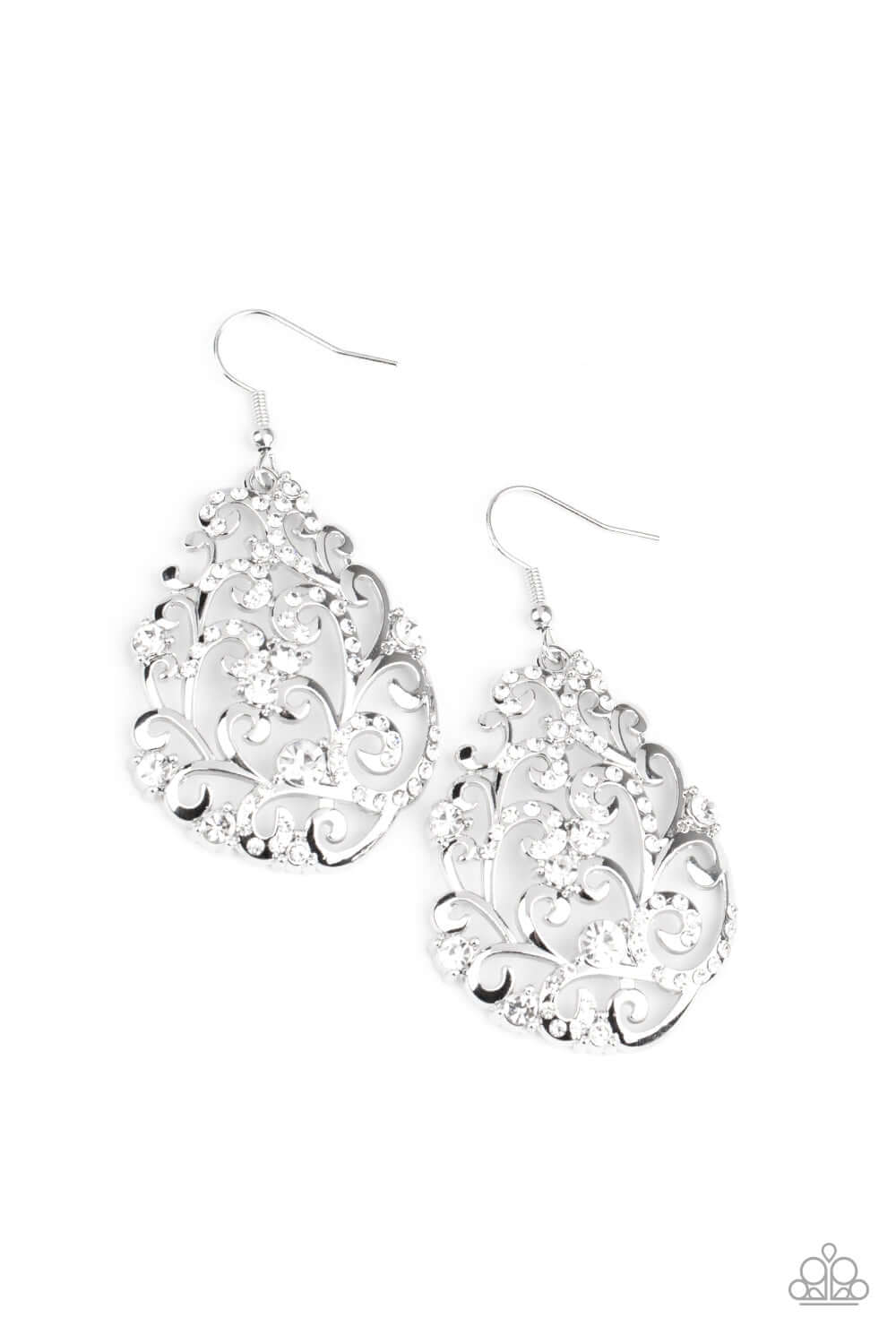 Winter Garden - White Paparazzi Accessories Earrings $5 Jewelry with Janet Morgan Earrings