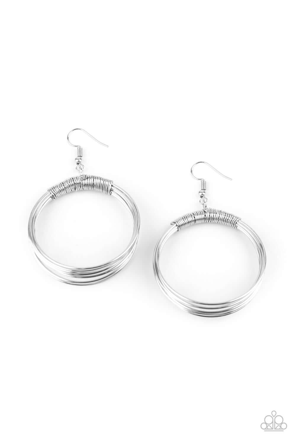 Urban-Spun - Silver Paparazzi Accessories Earrings $5 Jewelry with Janet Morgan Earrings