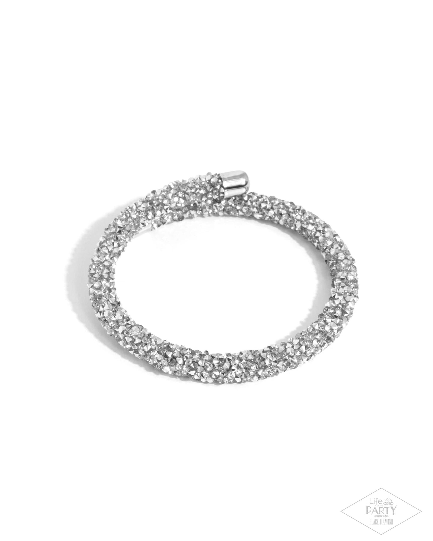Roll Out The Glitz - Silver Paparazzi Coil Bracelet Accessories,Bracelet