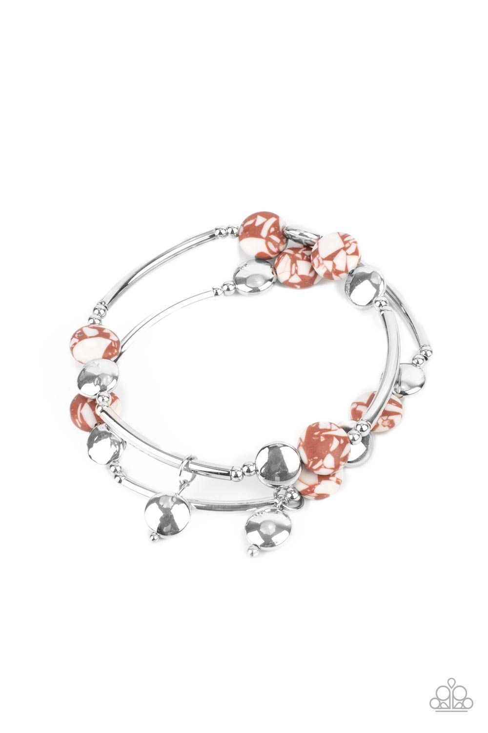 Terrazzo Territory - Brown Paparazzi Accessories Bracelet $5 Jewelry with Janet Morgan Bracelets