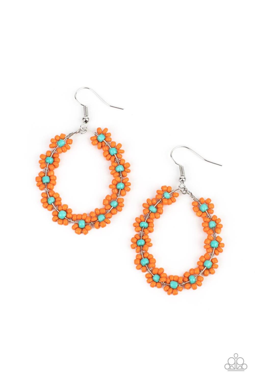 Festively Flower Child - Paparazzi Accessories Orange Earrings $5 Jewelry with Janet Morgan EARRINGS