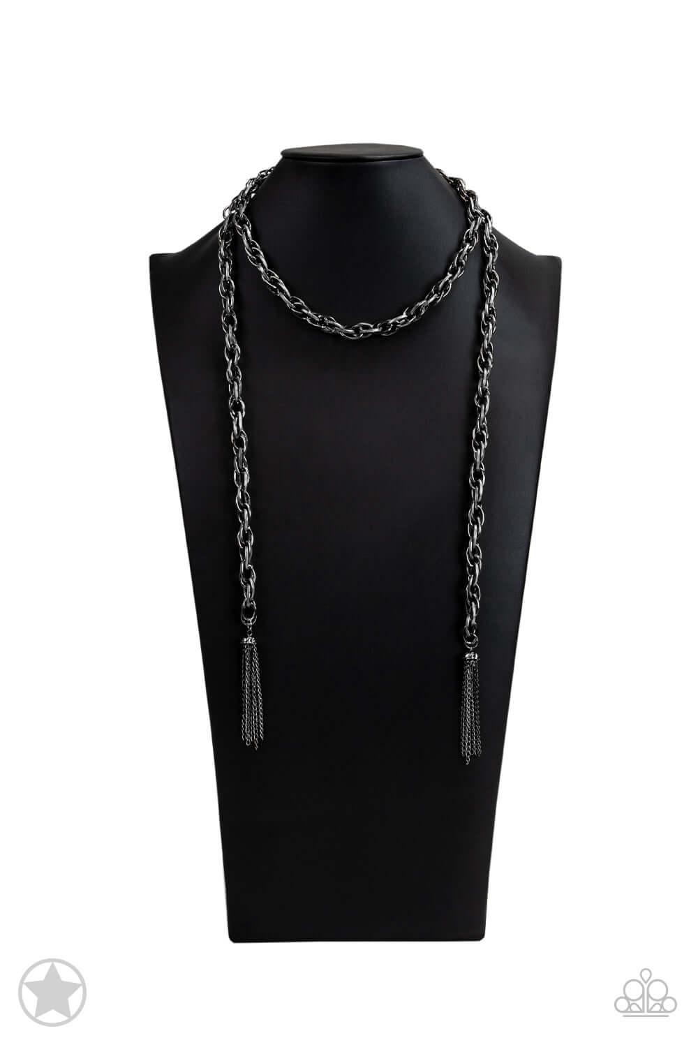 SCARFed for Attention - Gunmetal Paparazzi Accessories Necklace $5 Jewelry with Janet Morgan Necklaces