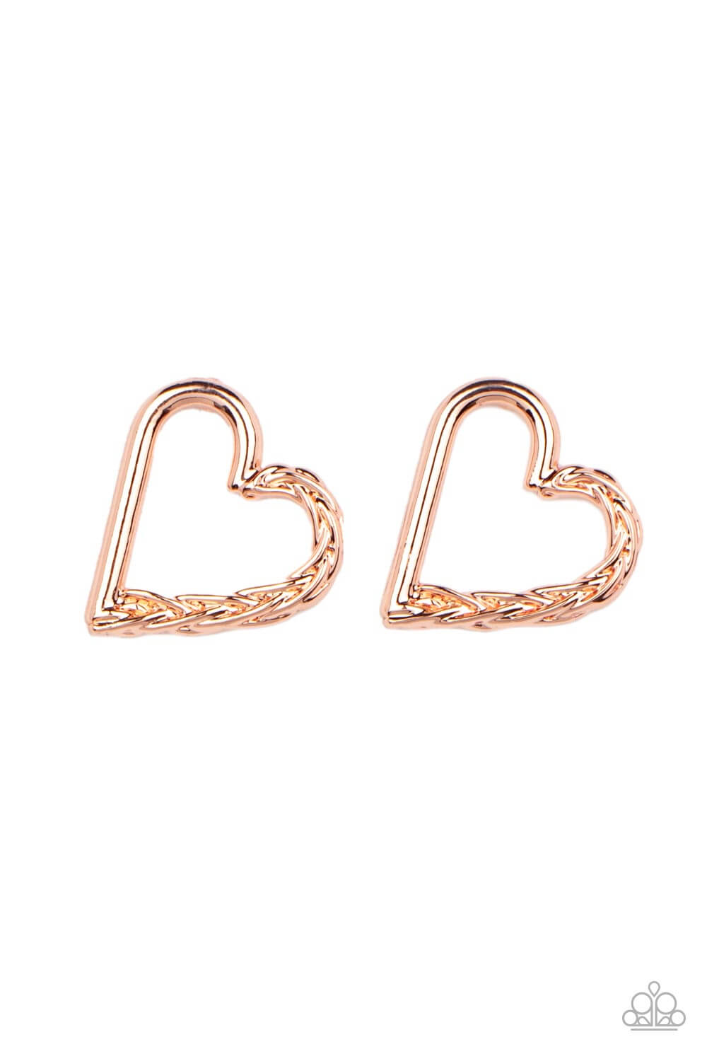 Cupid, Who? - Paparazzi Accessories Copper Heart Earrings $5 Jewelry with Janet Morgan EARRINGS