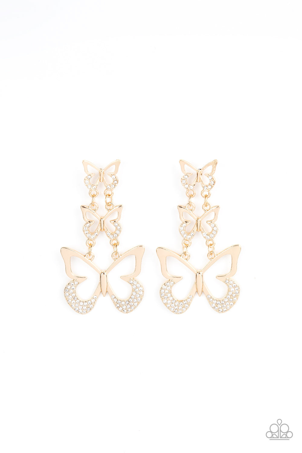TMST Bling Flamboyant Flutter - Paparazzi Accessories - Gold Butterfly Earrings