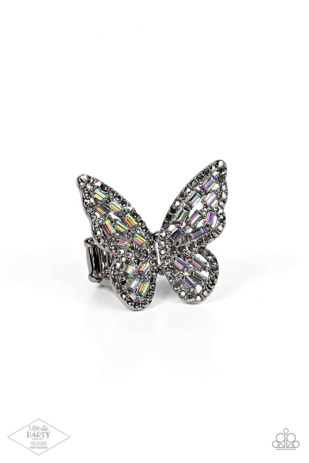 Flauntable Flutter - Multi Paparazzi Butterfly Ring $5 Jewelry with Janet Morgan rings
