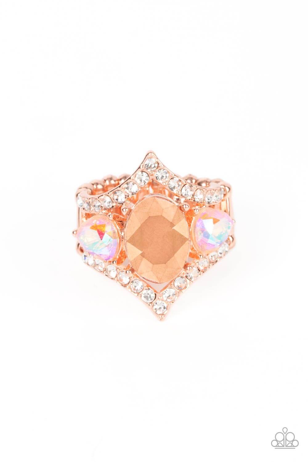 Bow Down to Dazzle - Copper - Paparazzi Accessories Ring $5 Jewelry with Janet Morgan rings