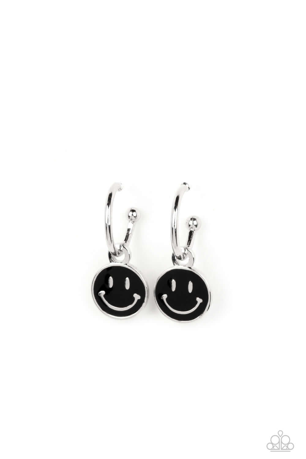 Subtle Smile - Paparazzi Accessories Black Hoop Earrings $5 Jewelry with Janet Morgan Jewelry