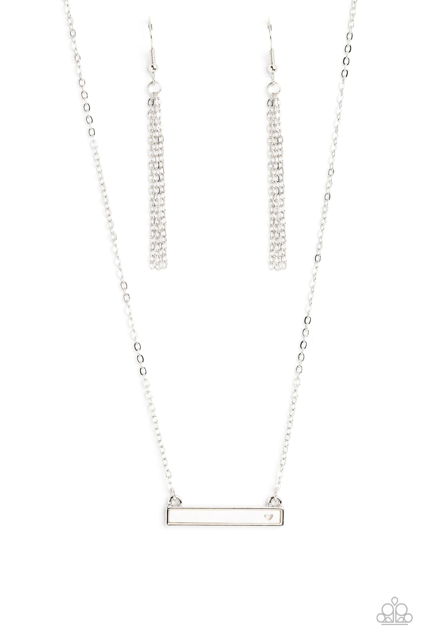 Devoted Darling - White Paparazzi Accessories Necklace $5 Jewelry with Janet Morgan Necklaces