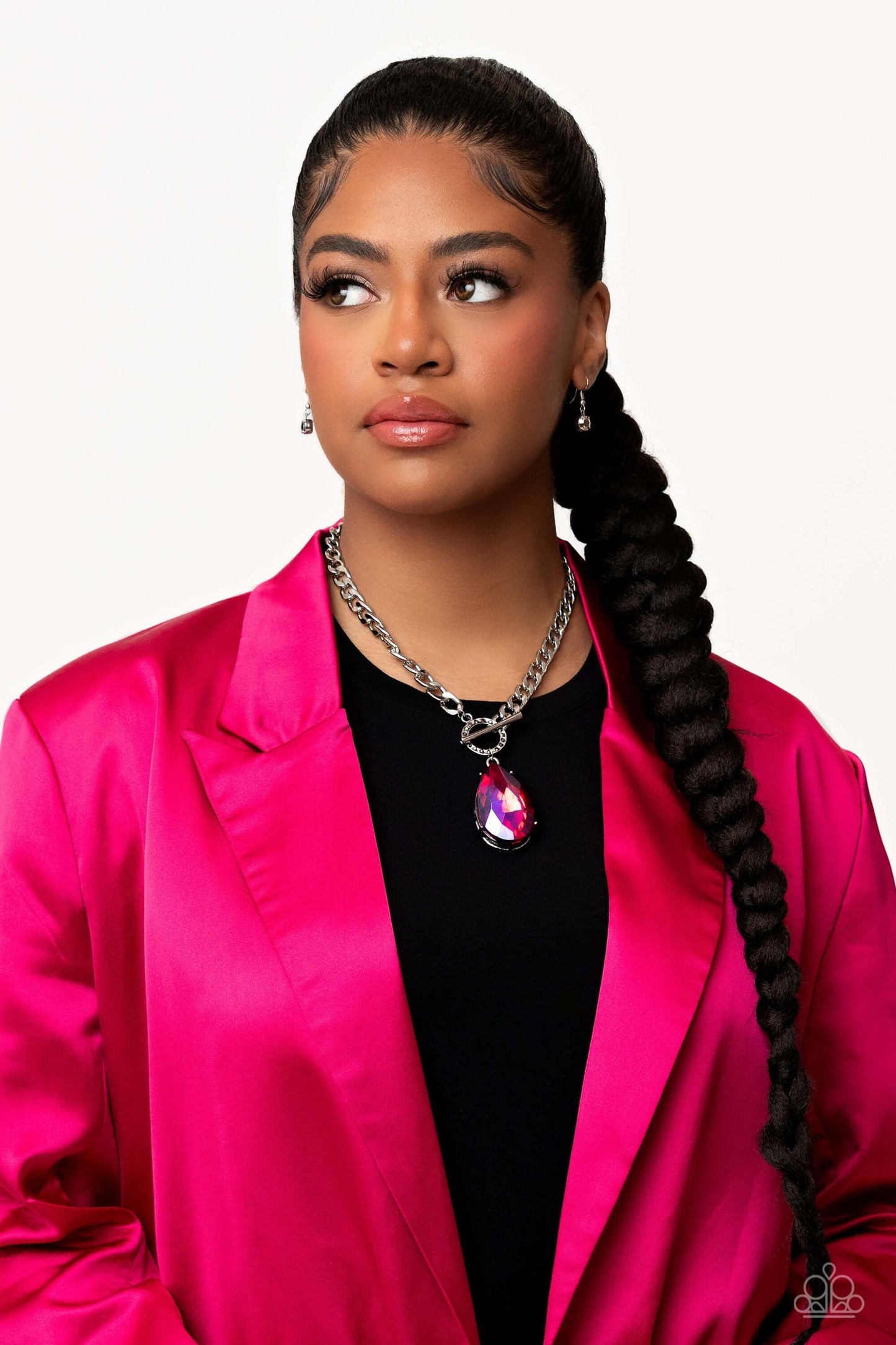 TMST Bling Edgy Exaggeration - Pink Paparazzi Accessories Necklace Life of the Party May 2023