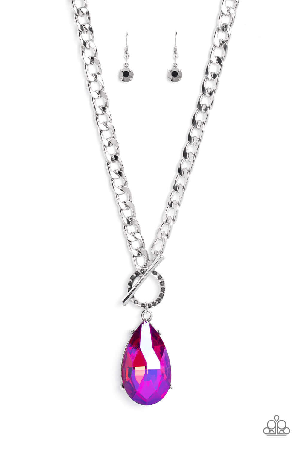 TMST Bling Edgy Exaggeration - Pink Paparazzi Accessories Necklace Life of the Party May 2023