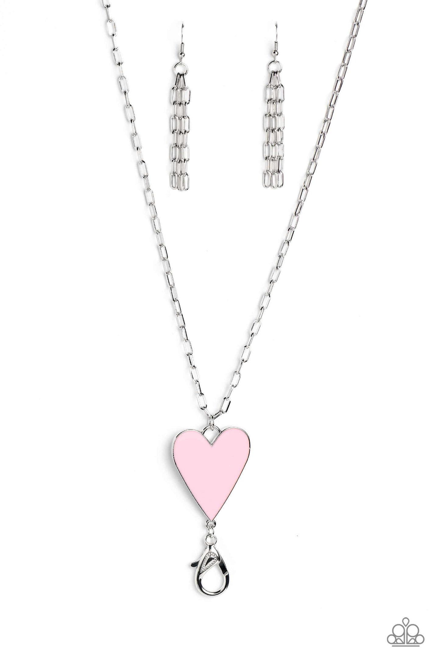 Subtle Soulmate - Pink Paparazzi Heart Necklace Lanyard $5 Jewelry with Janet Morgan Necklaces