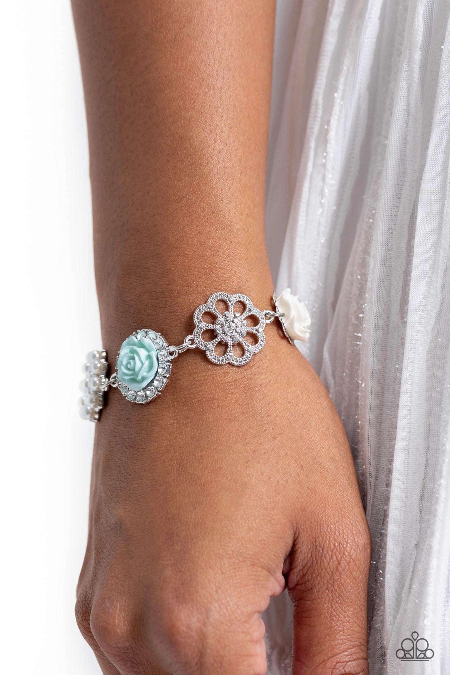 Tea Party Theme - Blue Paparazzi Bracelet - Matching Necklace available $5 Jewelry with Janet Morgan Bracelets