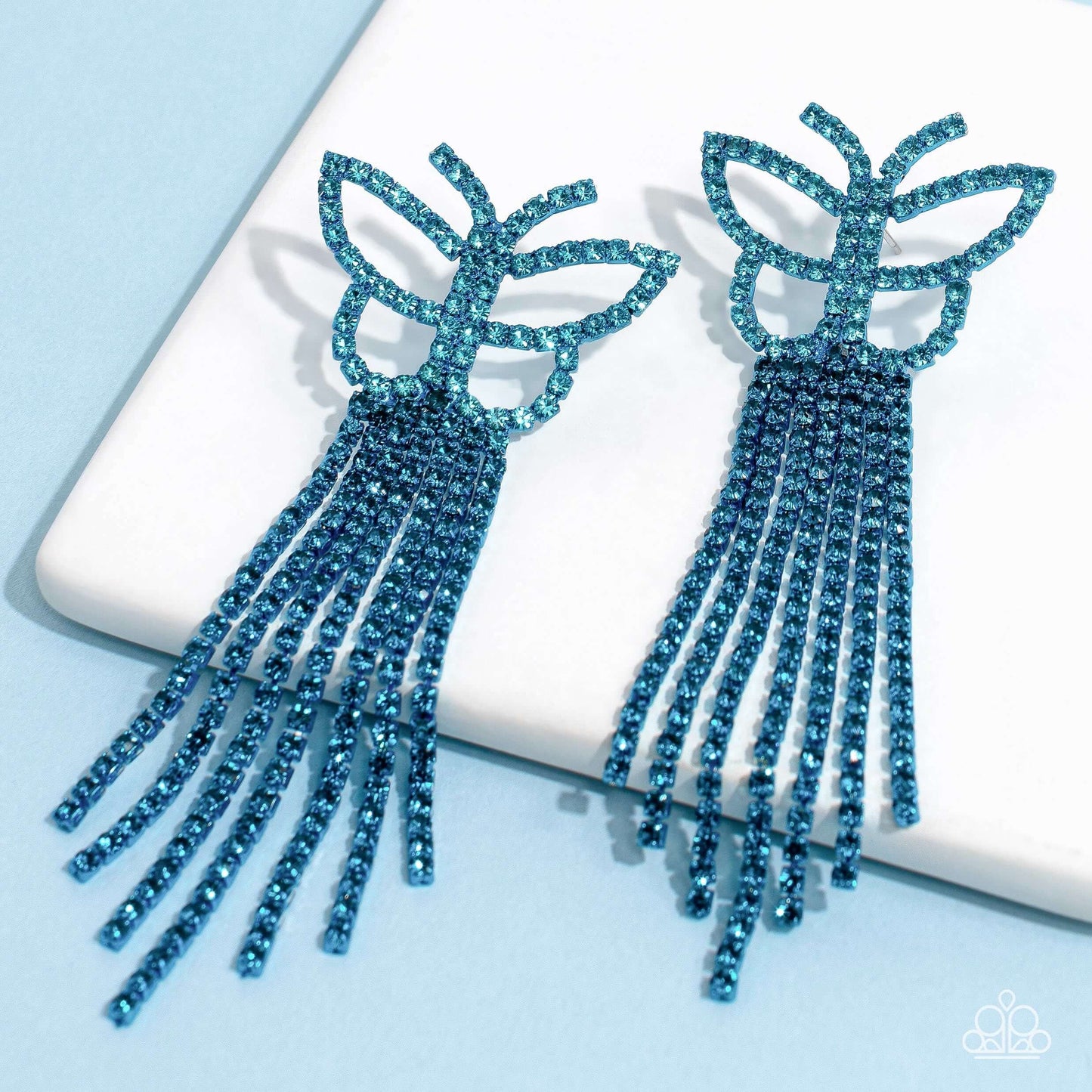Billowing Butterflies - Blue Paparazzi Life of the Party Earrings $5 Jewelry with Janet Morgan Earrings
