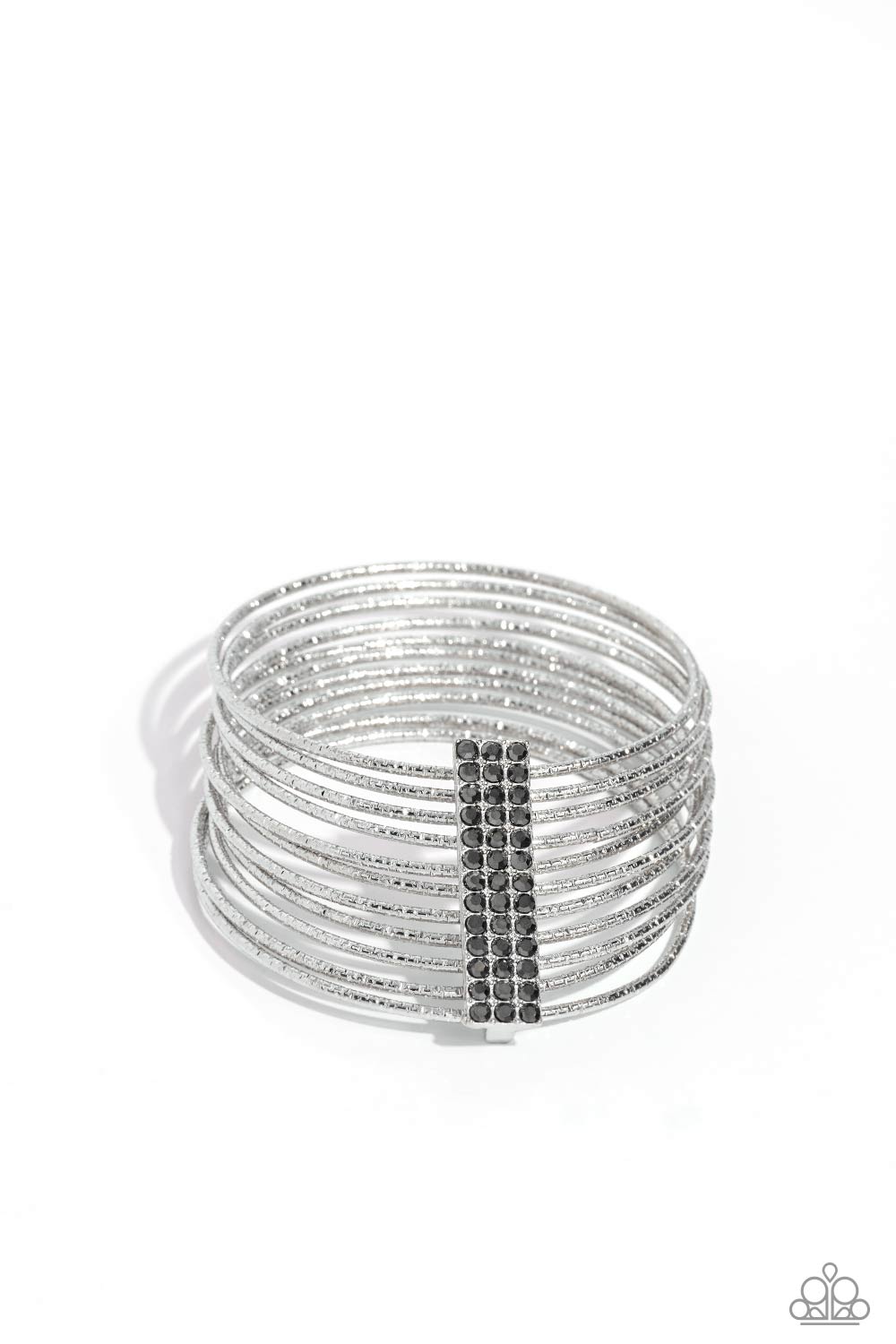 Shimmery Silhouette - Silver Paparazzi Bracelet $5 Jewelry with Janet Morgan Bracelets