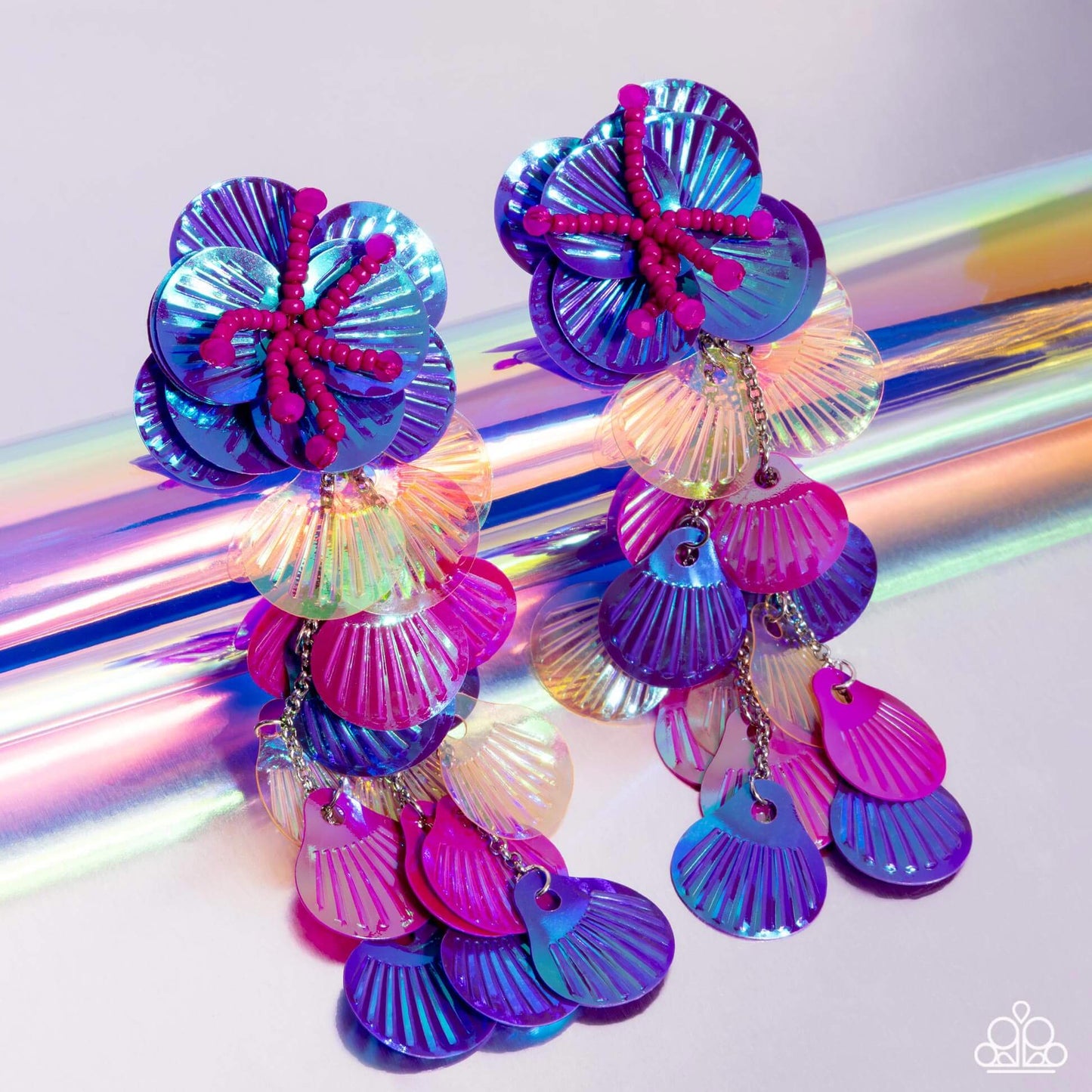 Under the Waves - Purple Paparazzi Earrings $5 Jewelry with Janet Morgan Earrings