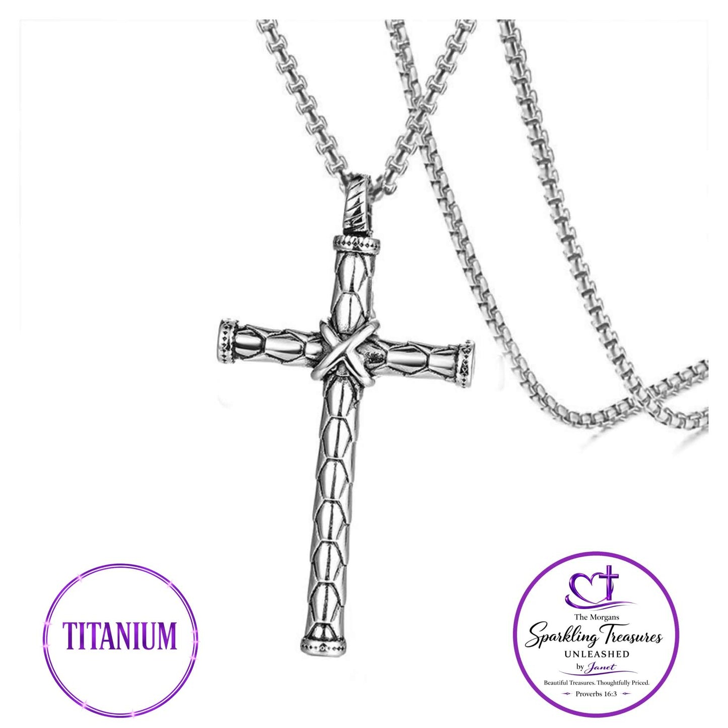 Strength Forged Stainless Steel Cross Necklace