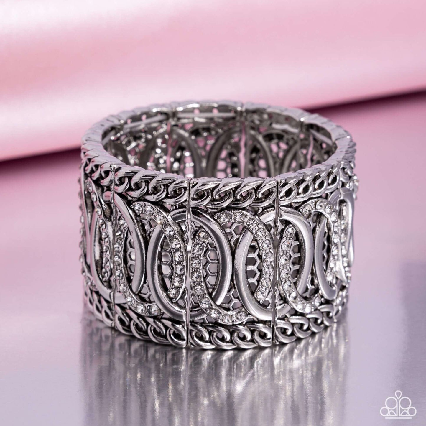 Forged Fashion - White Paparazzi Bracelet $5 Jewelry with Janet Morgan Bracelets