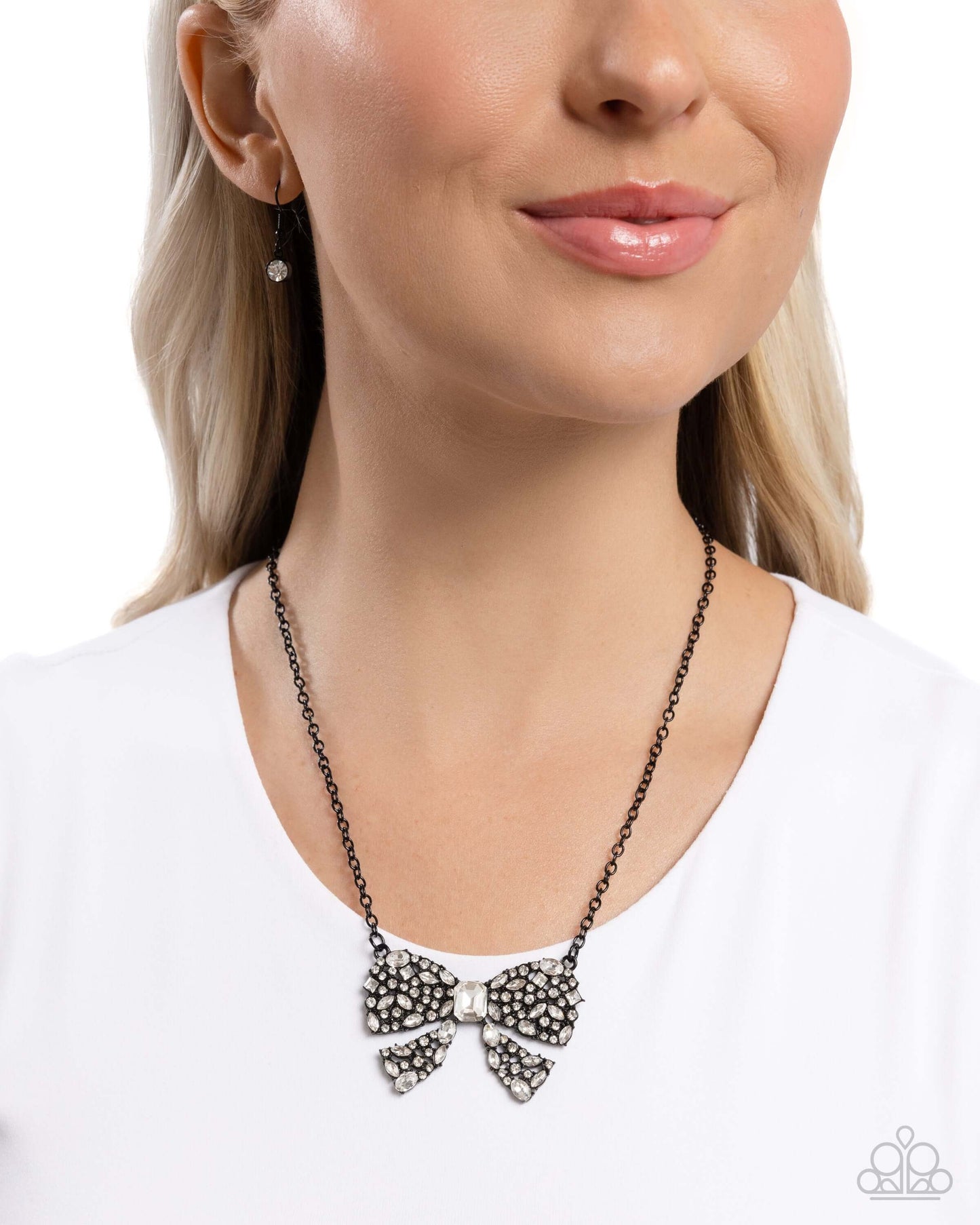 Bewitching Bow - Black Paparazzi Necklace $5 Jewelry with Janet Morgan Necklaces
