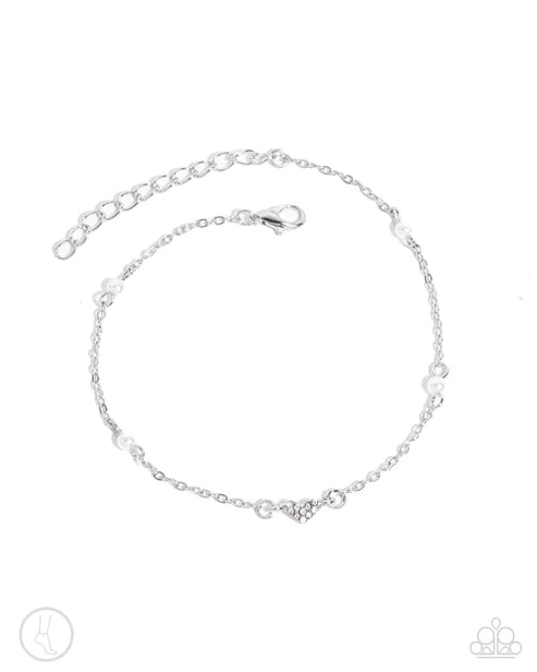 Ladylike Loop - White ♥ Anklet