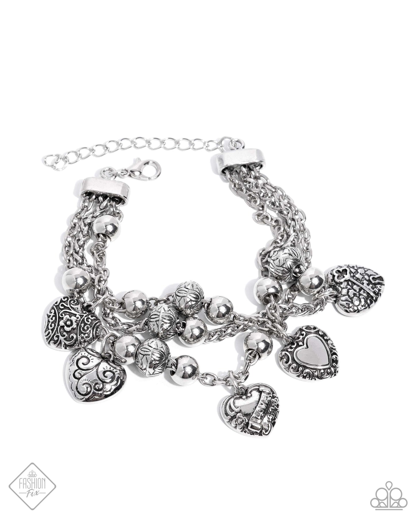 Romantic Relationship - Silver Paparazzi Heart Bracelet $5 Jewelry with Janet Morgan Bracelets