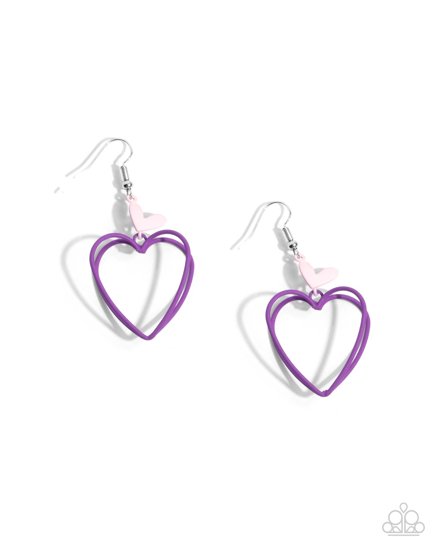 Acceptable Affection - Purple Paparazzi Heart Earrings $5 Jewelry with Janet Morgan Earrings