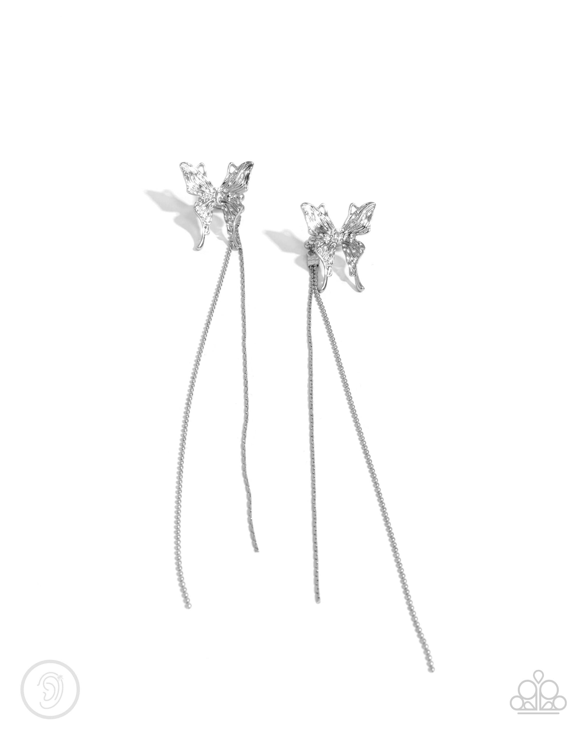 Take Flight - Silver Paparazzi Butterfly Ear Cuff Earrings $5 Jewelry with Janet Morgan Earrings