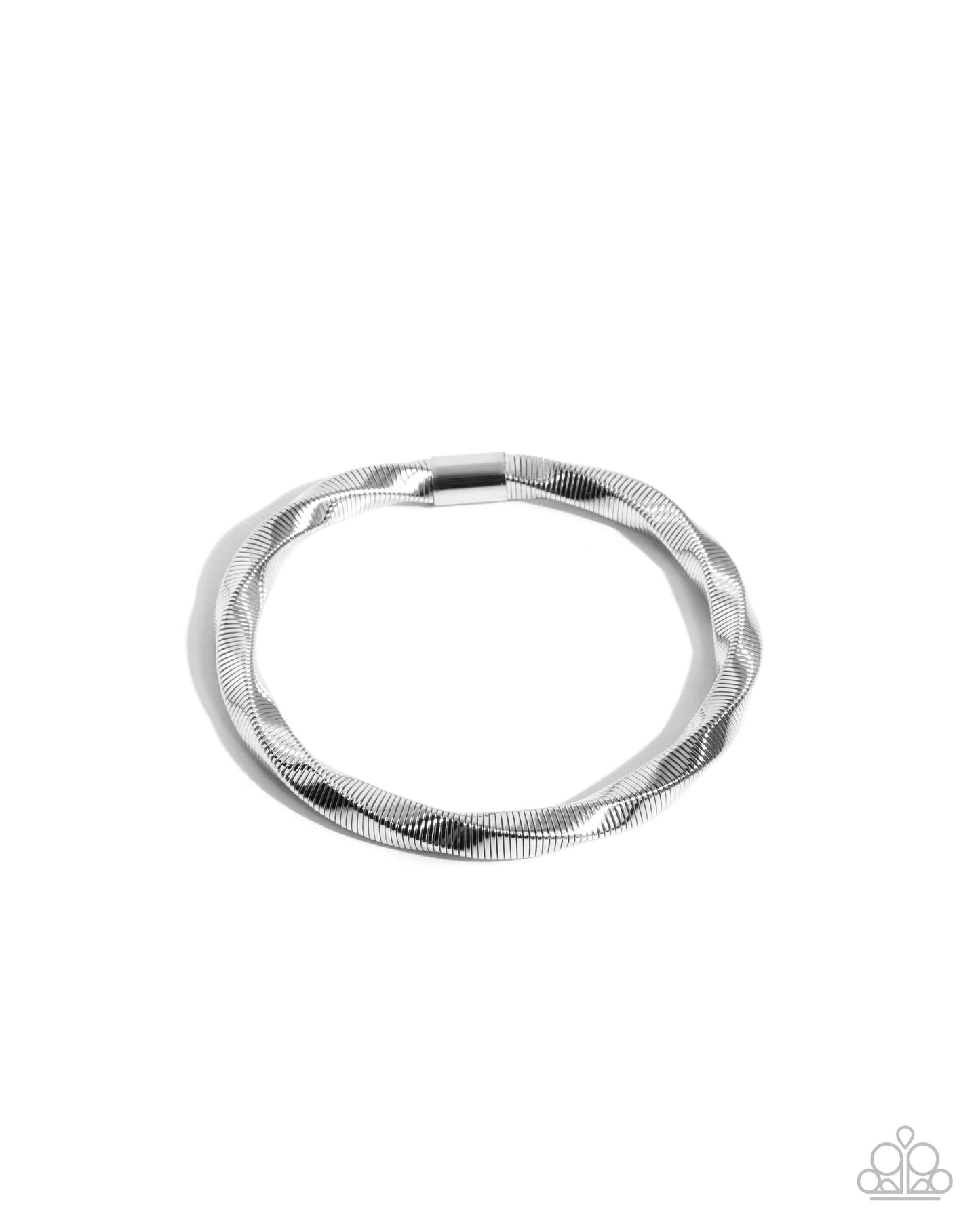 Twisted Temptress - Silver Paparazzi Bracelet Accessories,Bracelet,Silver,Stretchy